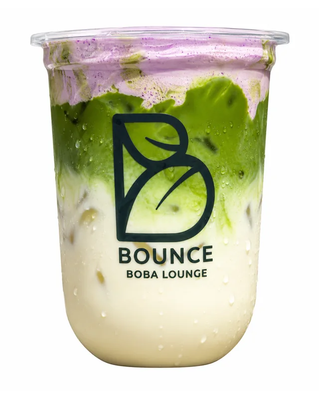 Ube Cream Top Matcha Latte - Bounce Boba Lounge
